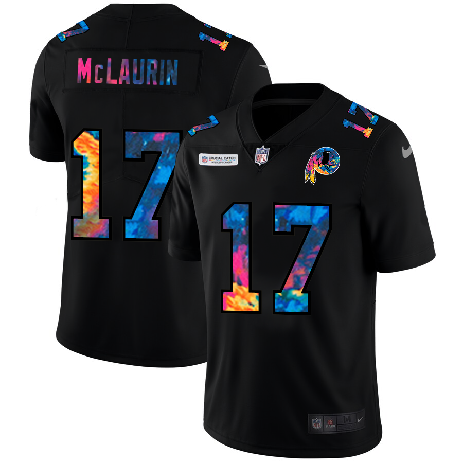 NFL Washington Redskins #17 Terry McLaurin Men Nike MultiColor Black 2020 Crucial Catch Vapor Untouchable Limited Jersey->new england patriots->NFL Jersey